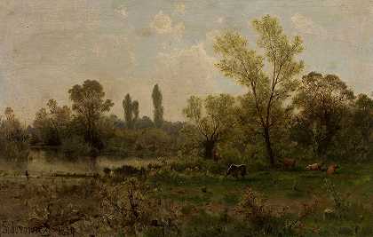 景观`Landscape (1874) by Zygmunt Sidorowicz