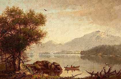 乔治湖风景`View of Lake George by Francis Shedd Frost