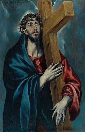 耶稣背着十字架`Christ Carrying the Cross (from 1590 until 1595) by El Greco (Domenikos Theotokopoulos)