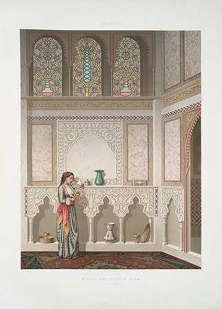 西迪·尤苏夫·阿达米之家高级客厅`Maison Sidi Youçouf Adami; salon supérieur (1877) by Émile Prisse d;Avennes