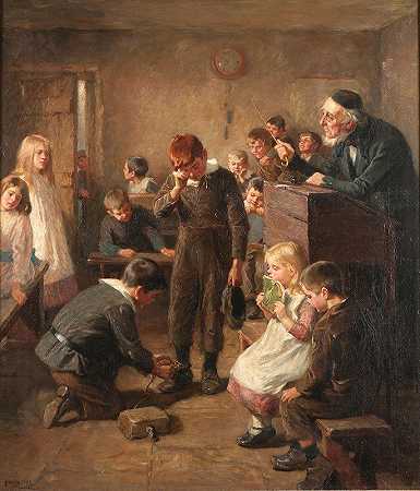 逃学者圆木`The Truants Log (1899) by Ralph Hedley
