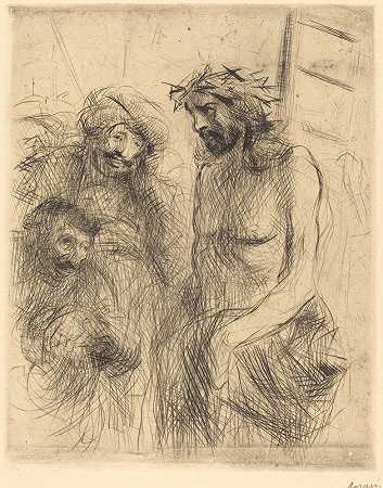 对基督的嘲弄`The Mocking of Christ (1909) by Jean-Louis Forain