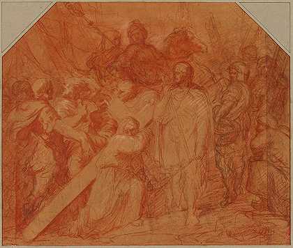 耶稣落在十字架的重压下`Jésus tombe sous le poids de la Croix (19th century) by Jean-François Brémond