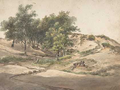 Beekhuizen附近的森林景观`A Wooded Landscape Near Beekhuizen (19th century) by Andreas Schelfhout