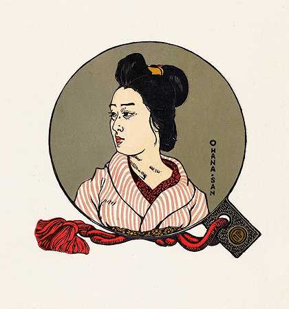 一个不知名的日本女人的肖像`Portret van een onbekende Japanse vrouw (1886) by Ivo Puhonny