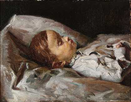 死去的孩子`Det døde barn (1881) by Viggo Johansen