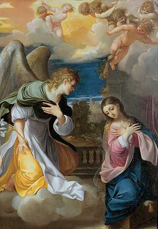 通告`Annunciation (between 1603 and 1604) by Ludovico Carracci