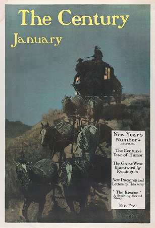 世纪新年s号码，1月`The Century; New Years Number, January (1902) by Frederic Remington