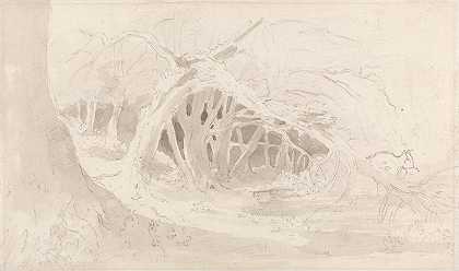 赫尔明翰——寂静的泳池`Helmingham~ The Silent Pool by John Constable