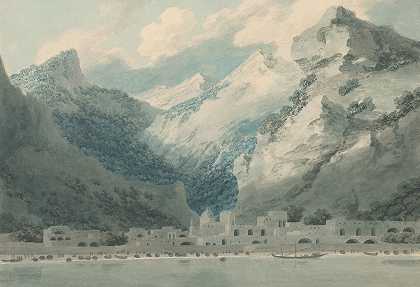塞勒诺湾的塞塔拉`Cetara on the Gulf of Salerno (1790) by John Robert Cozens