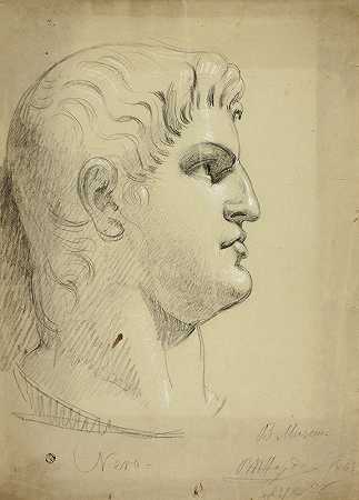 大英博物馆尼禄博物馆馆长`Head of Nero in the British Museum by Benjamin Robert Haydon