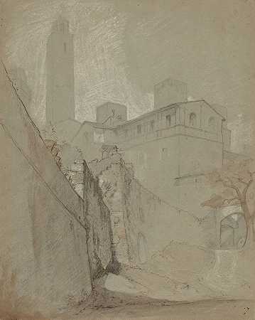 奥维托`Orvieto (c. 1890) by Elihu Vedder