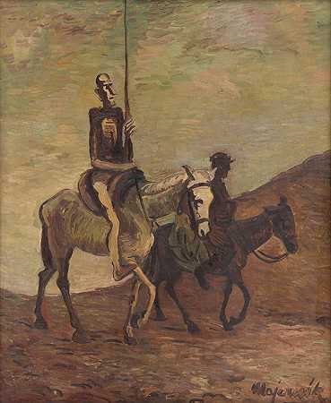 唐·奎克特和桑乔·潘扎`Don Quichotte and Sancho Panza (1940) by Cyprián Majerník