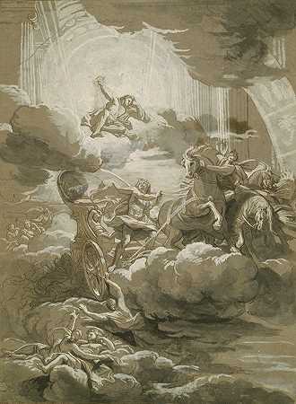 驾驶阿波罗战车的辉腾`Phaeton Driving the Chariot of Apollo (ca. 1680) by Jean Jouvenet