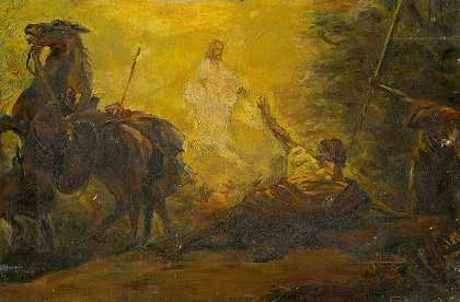 保罗的皈依`Conversion Of Paul (1900) by Árpád Feszty