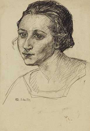 女性肖像`Damenbildnis (1923) by Anny Dollschein