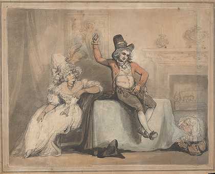 班尼斯特先生和奥瑟小姐`Mr. Bannister and Miss Orser (ca. 1780–1825) by Thomas Rowlandson