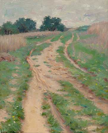 乡间小路`Country Road (circa 1880) by Luther Emerson Van Gorder