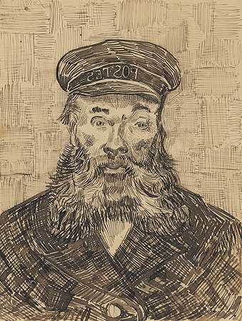 约瑟夫·鲁林肖像`Portrait of Joseph Roulin (1888) by Vincent van Gogh