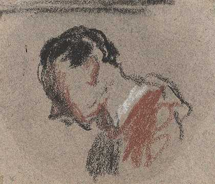 男人的头2`Head of a Man II by Honoré Daumier