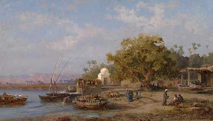 尼罗河沿岸`Les Bords Du Nil by Charles de Tournemine