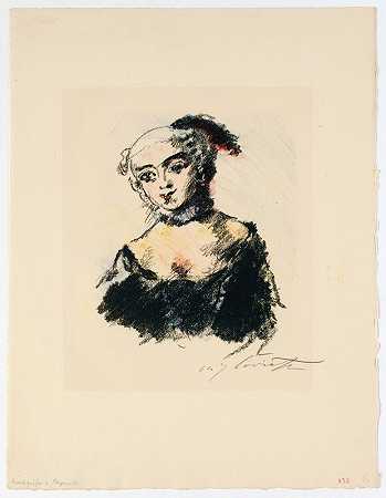 玛格丽文·冯·贝鲁斯肖像`Portrait of the Margravine von Bayreuth (1922) by Lovis Corinth