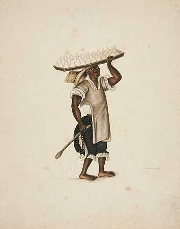 卖黄油的印度男子`Indian Man Selling Butter (ca. 1850) by Francisco Fierro