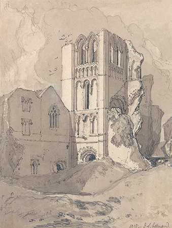 诺福克阿克城堡修道院`Castle Acre Priory, Norfolk (1818) by John Sell Cotman