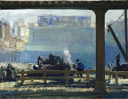 忧郁的早晨`Blue Morning (1909) by George Wesley Bellows