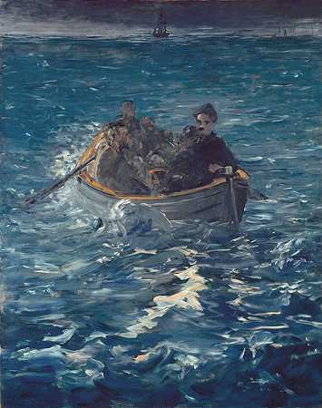 罗什福我们逃走吧`Rocheforts Escape (1881) by Édouard Manet