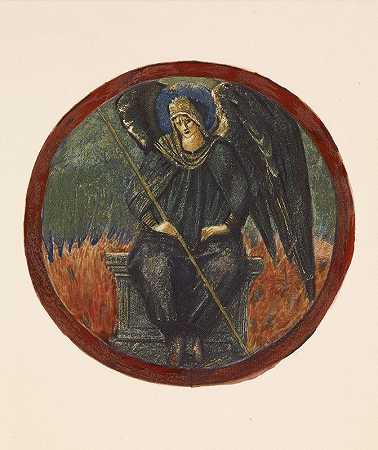 黑天使长`Black Archangel (1905) by Sir Edward Coley Burne-Jones