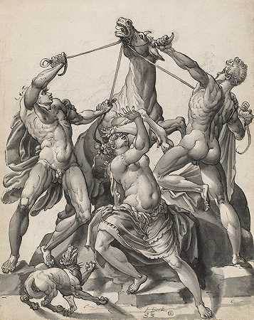 法尔内塞公牛`The Farnese Bull (1583) by Hans Bock the Elder
