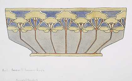 碗;告别夏天设计`Bowl; Farewell Summer Design (circa 1915) by Hannah Borger Overbeck