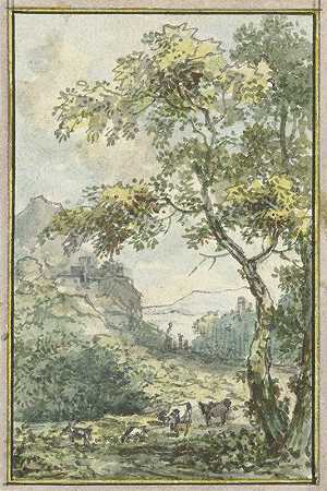 牛群景观`Landschap met vee (1752 ~ 1819) by Jurriaan Andriessen