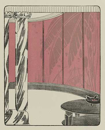 灰漆沙龙粉红色`Salon de laque gris & rose (1921) by MAM