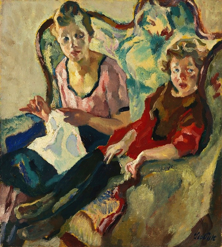 利斯和布伯`Lisl und Buberl (1920) by Leo Putz