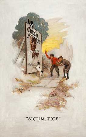 SicTige奶油小麦广告插画`Sicum, Tige, Cream of Wheat ad illustration (1913) by Edward Vincent Brewer