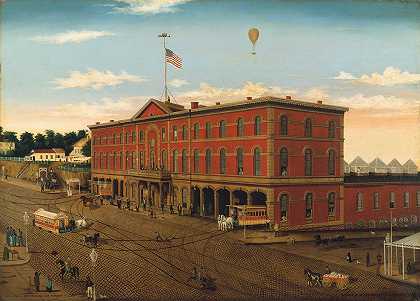 第三大道火车站`The Third Avenue Railroad Depot (ca. 1859–60) by William H. Schenck
