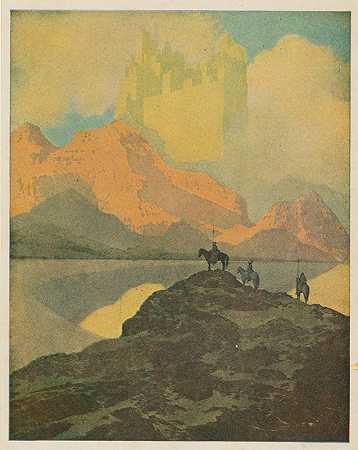 他们登上那座山的时候，看见一座城，比他们亲眼所见的还大`And when they had ascended that mountain they saw a city than which eyes had not beheld any greater (1909) by Maxfield Parrish