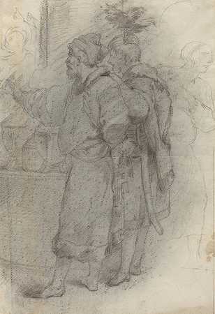 两个站立的朝臣`Two Standing Courtiers (c. 1820) by Pietro Fancelli