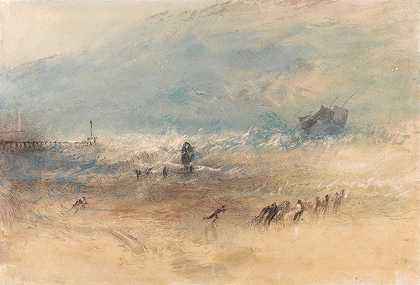 雅茅斯金沙`Yarmouth Sands (ca. 1840) by Joseph Mallord William Turner