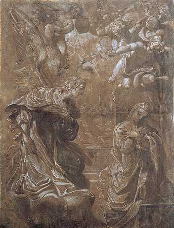 通告`Annunciation (1616) by Ludovico Carracci