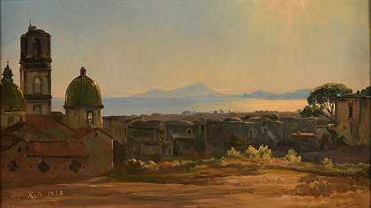 城市景观意大利`Vue de ville dItalie (1828) by Jacques-Raymond Brascassat