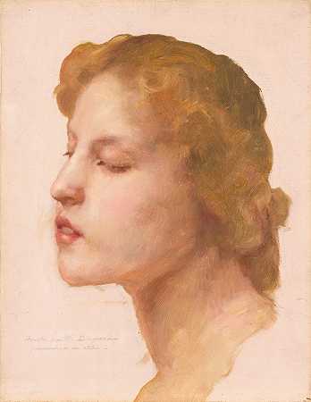 研究一个女人头`Study Of A Womans Head by William Bouguereau