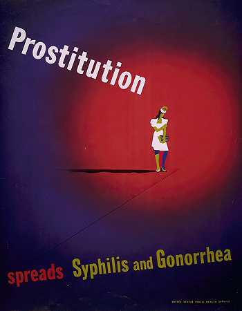 卖淫传播梅毒和淋病`Prostitution spreads syphilis and gonorrhea (1941) by Leonard Karsakov