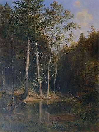 卡姆贝格附近的杰里克茨堡森林派对`Waldpartie am Gerichtsberg bei Kaumberg (1878) by Ludwig Halauska