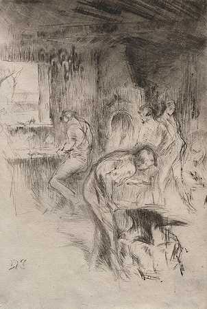 小锻造厂`The Little Forge (1875) by James Abbott McNeill Whistler