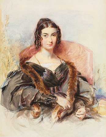 女人的肖像`Portrait of a Woman (c. 1830~1835) by George Richmond