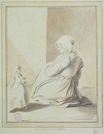 巴黎的尖叫声。可爱的妓女`Les cris de Paris. La charmante Catin (1698 ~ 1762) by Edmé Bouchardon