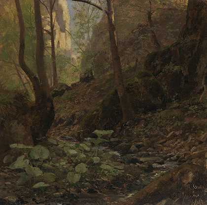 森林研究`Forest Study (1842) by Hans Gude